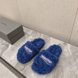 Balenciaga Furry Slide Blue