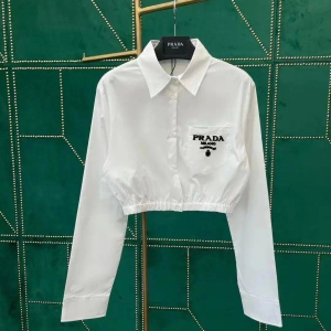 Prada Embroidered Poplin Shirt