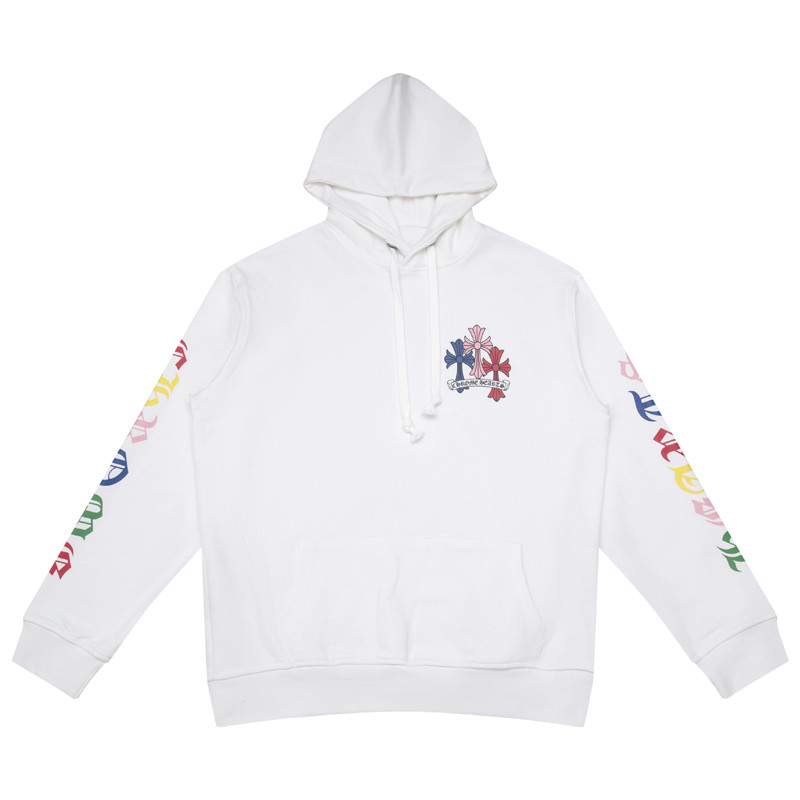 Chrome Hearts Colorful Sanskrit Cross Hooded Sweatshirt Black