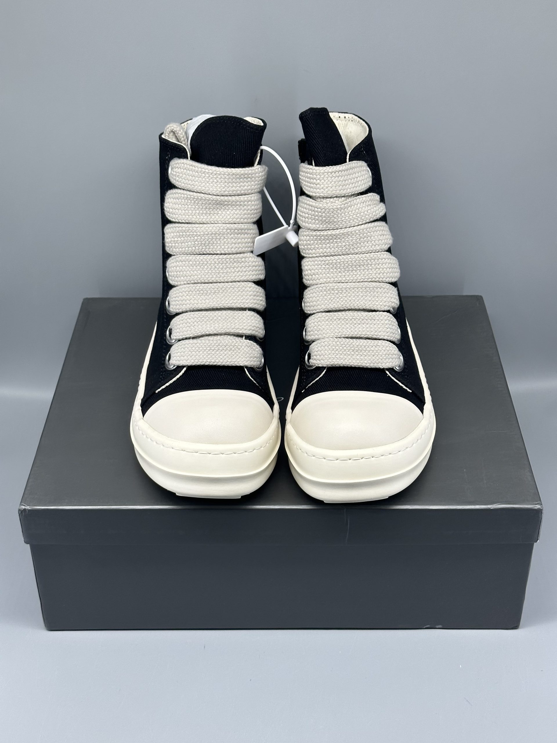 Rick Owens DRKSHDW Fogachine Cotton Megalace High Black Milk DU01B7802 DMW1 911