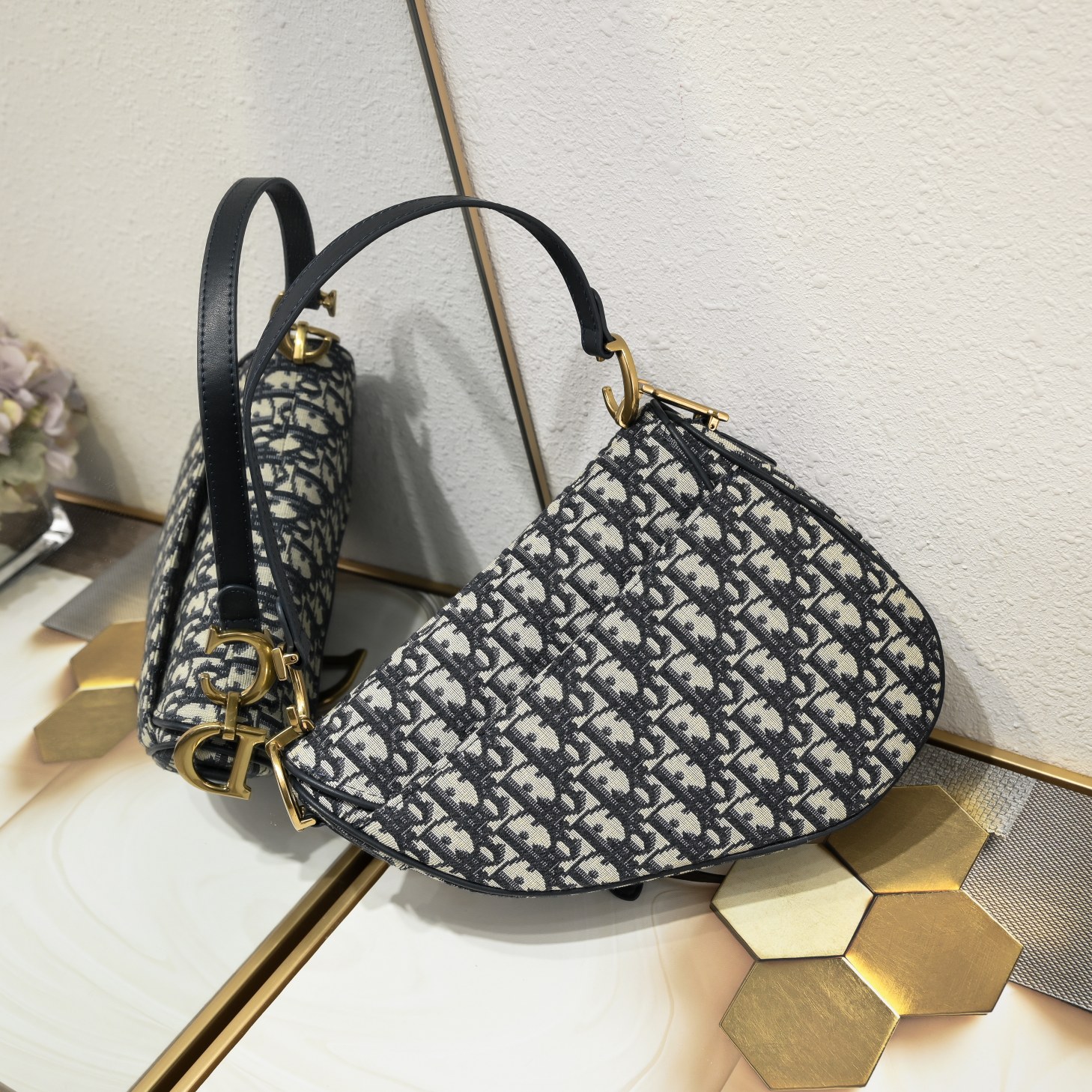 D*or Oblique Saddle Bag Blue