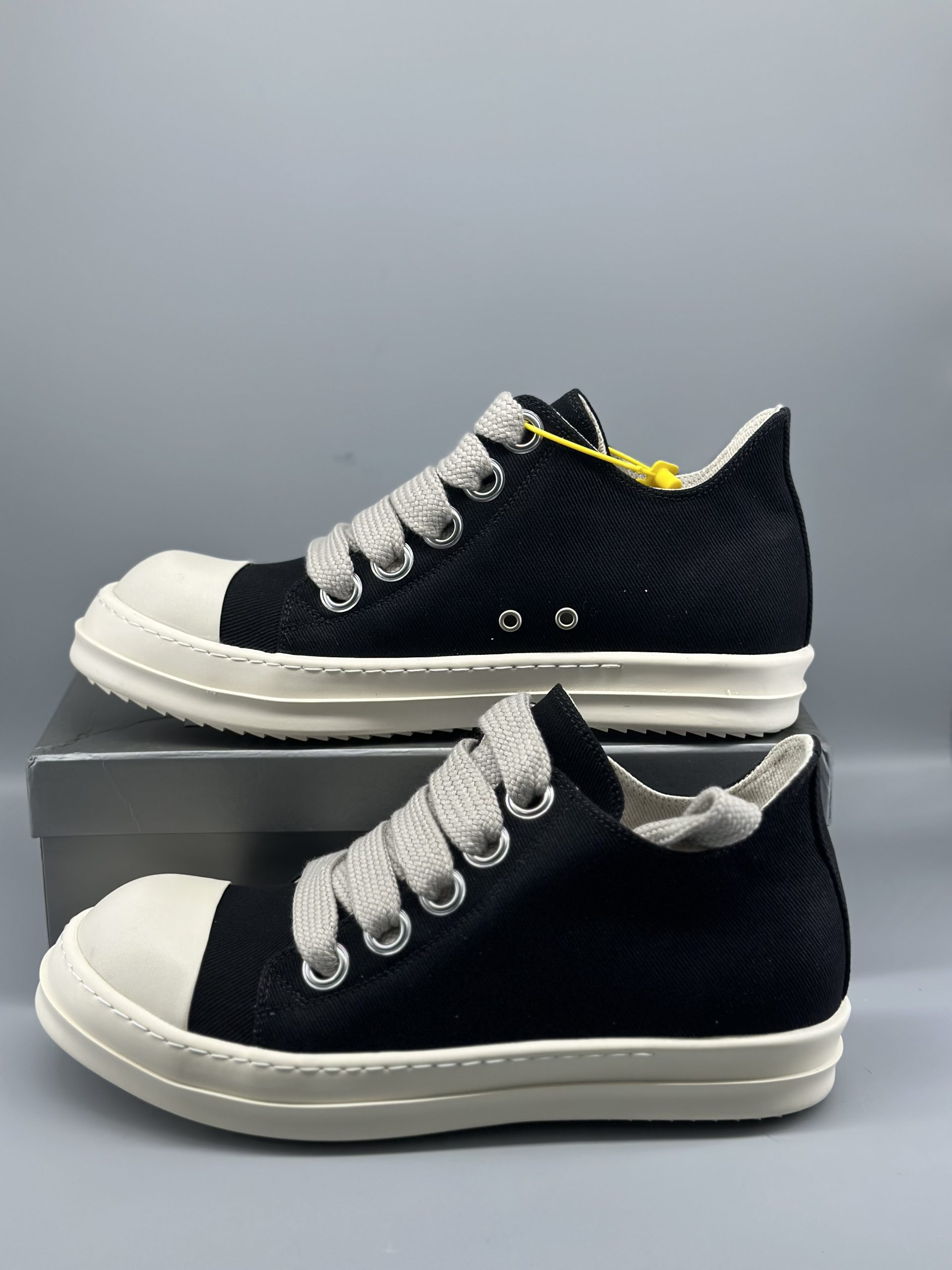 Rick Owens DRKSHDW Fogachine Cotton Megalace Low Black Milk DU01B7802 DMW1 911