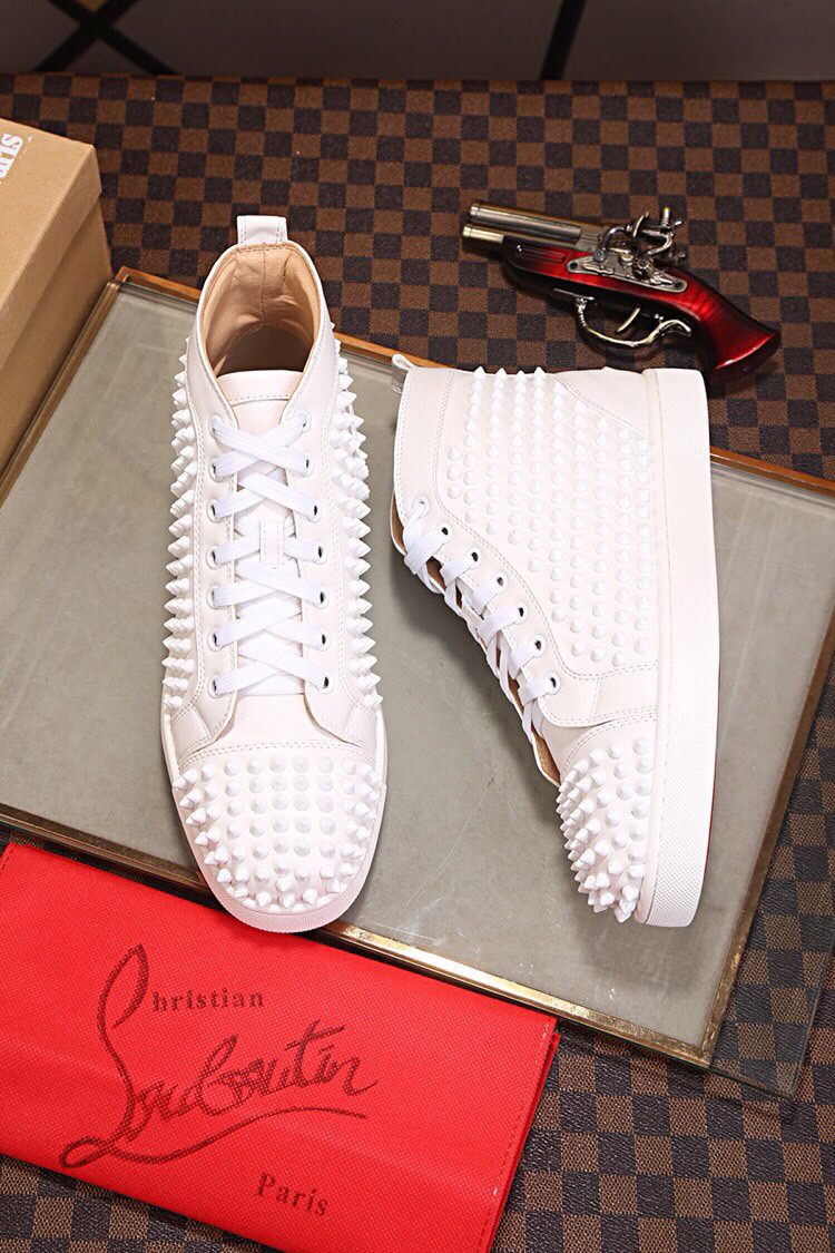 Chr*st*an Loubout*n Spikes High White