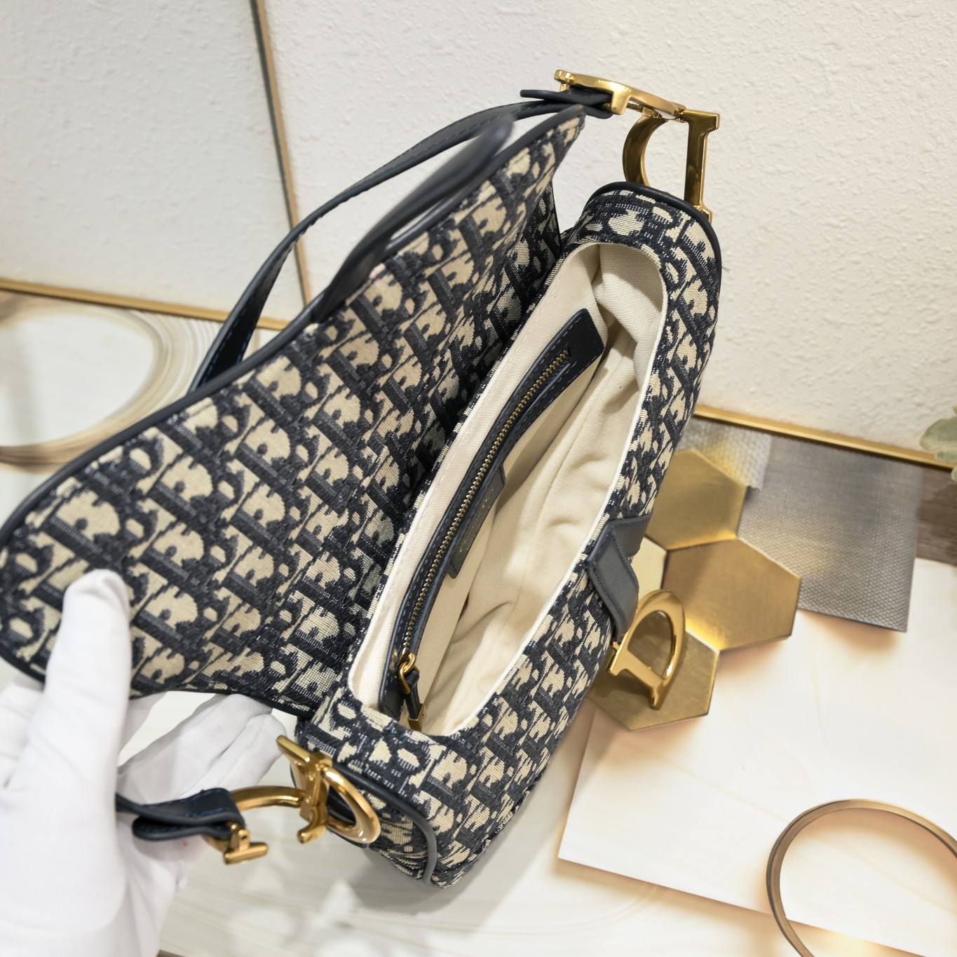 D*or Oblique Saddle Bag Blue