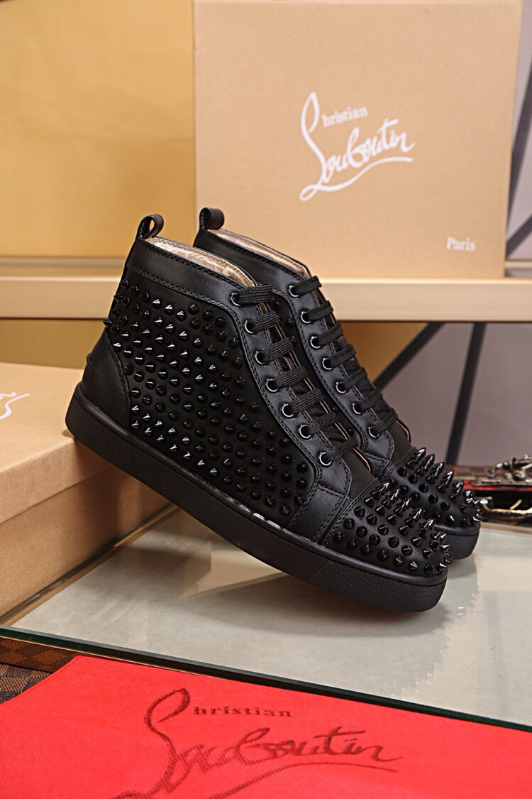 Chr*st*an Loubout*n Spikes High Black