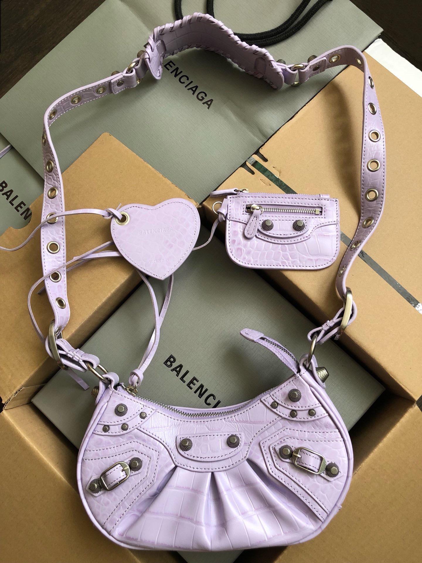 Balenciaga Le Cagole Shoulder Bag XS Lilac