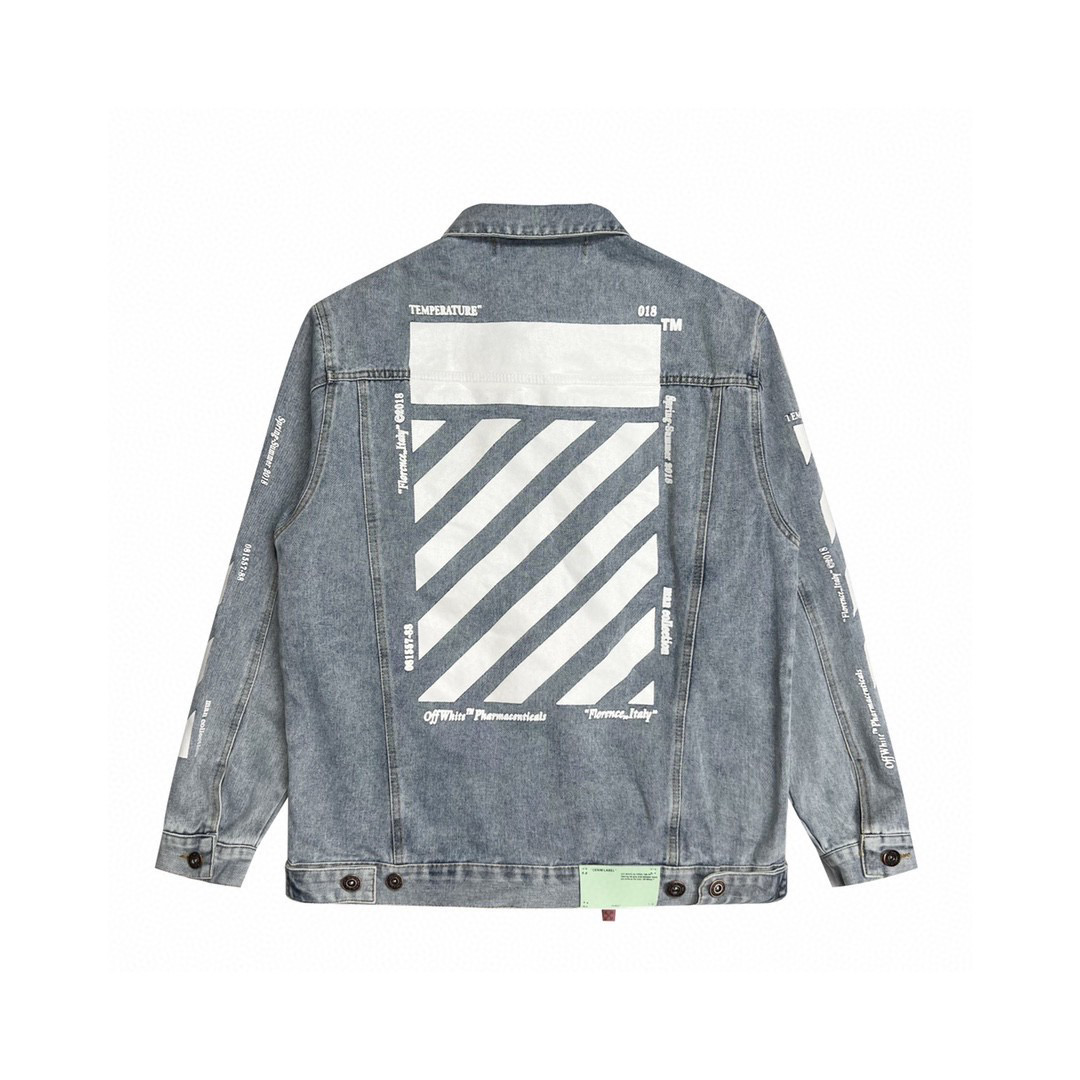 OFF WH*TE Tape Patch Arrowhead Zebra Denim Jacket