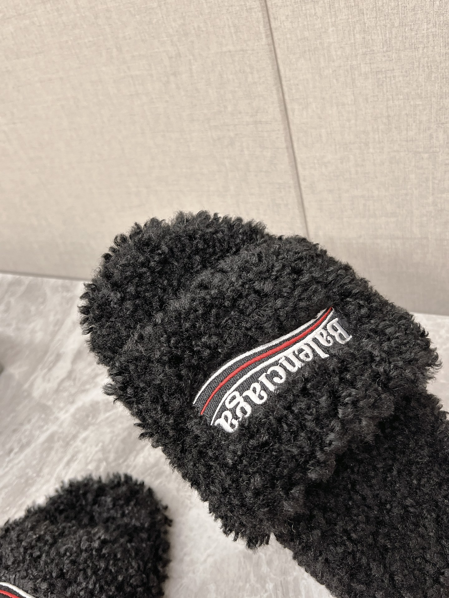 Balenciaga Furry Slide Black