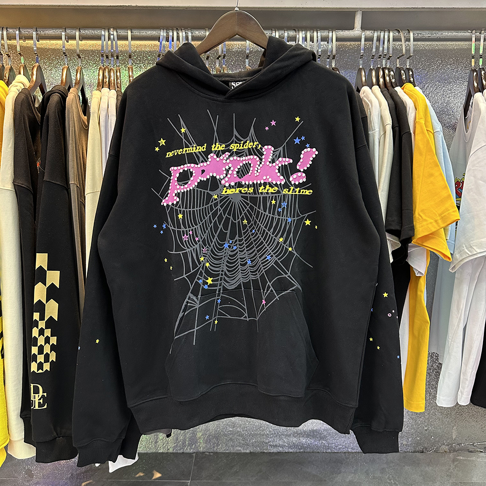 Sp5der P*NK V2 Hoodie Black Tracksuit