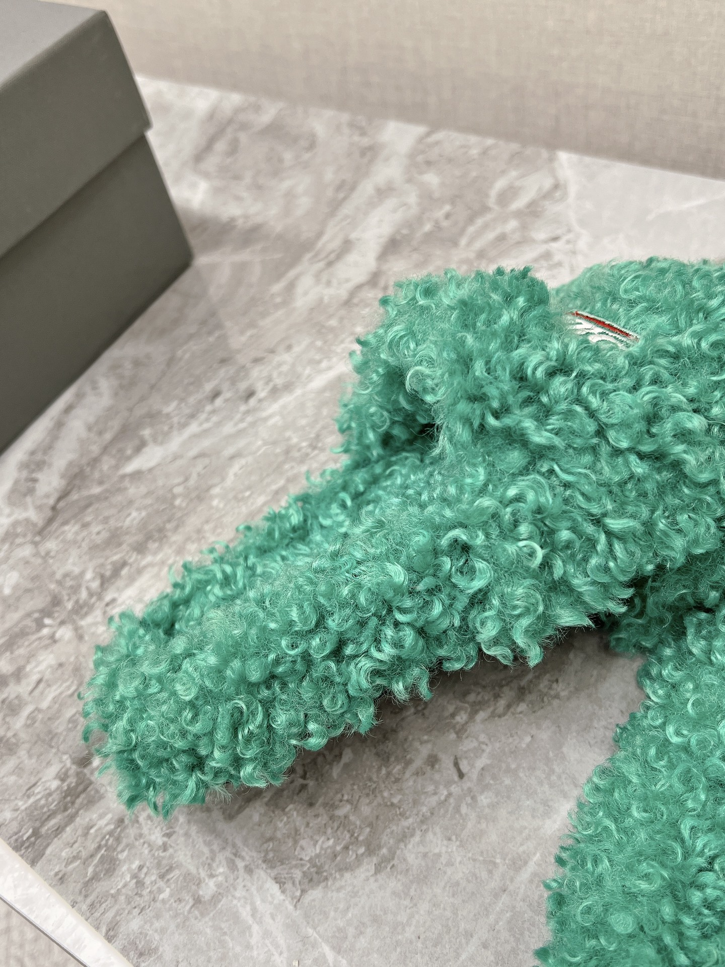 Balenciaga Furry Slide Green