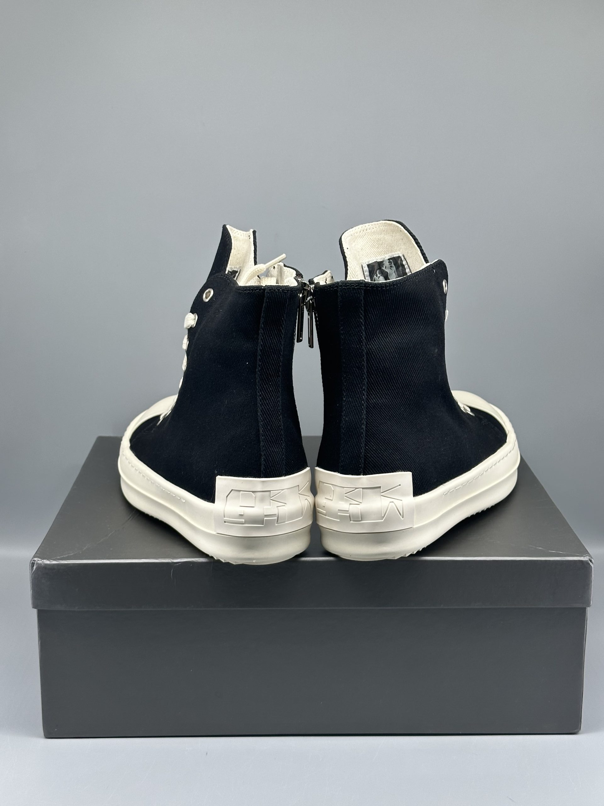 Rick Owens DRKSHDW Strobe Cotton Denim High Black Milk DU02B4800 DQ 911