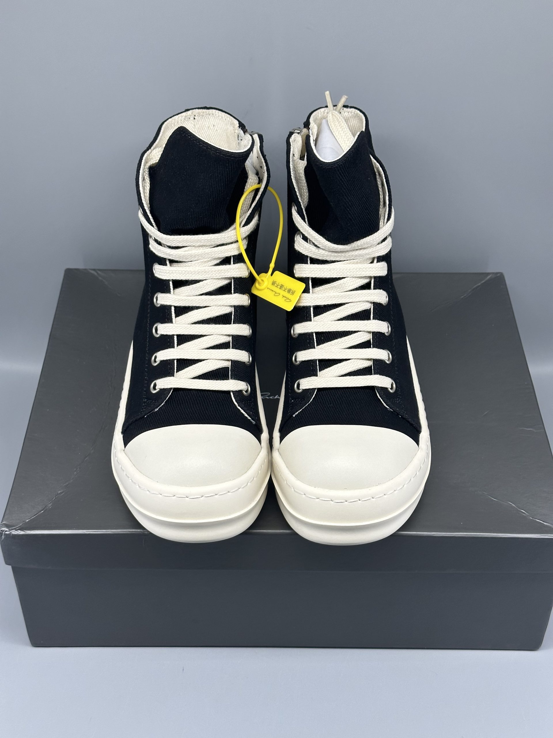 Rick Owens DRKSHDW Strobe Cotton Denim High Black Milk DU02B4800 DQ 911