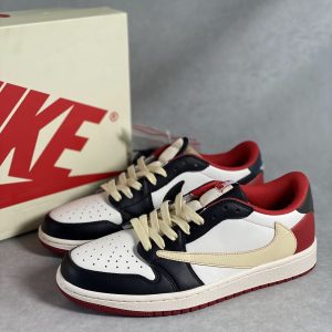 Jordan 1 Retro Low Fragment x Travis Scott x White Black University Red