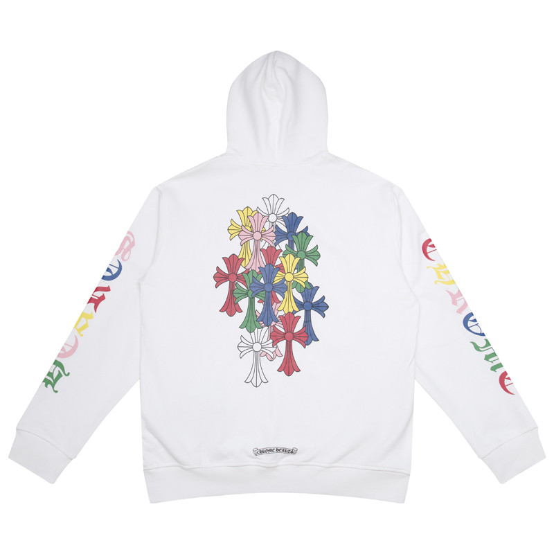 Chrome Hearts Colorful Sanskrit Cross Hooded Sweatshirt Black