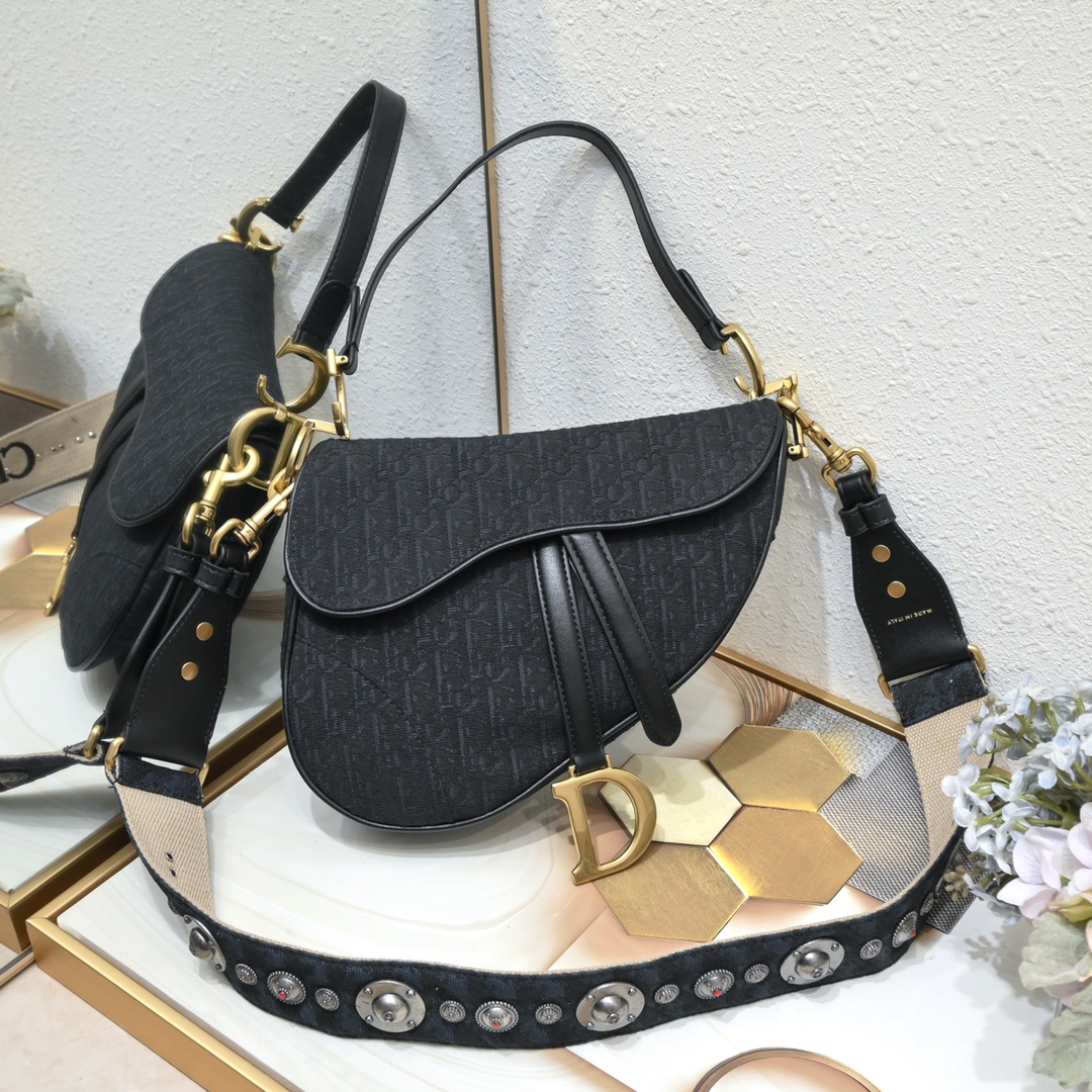 D*or Oblique Saddle Bag Black