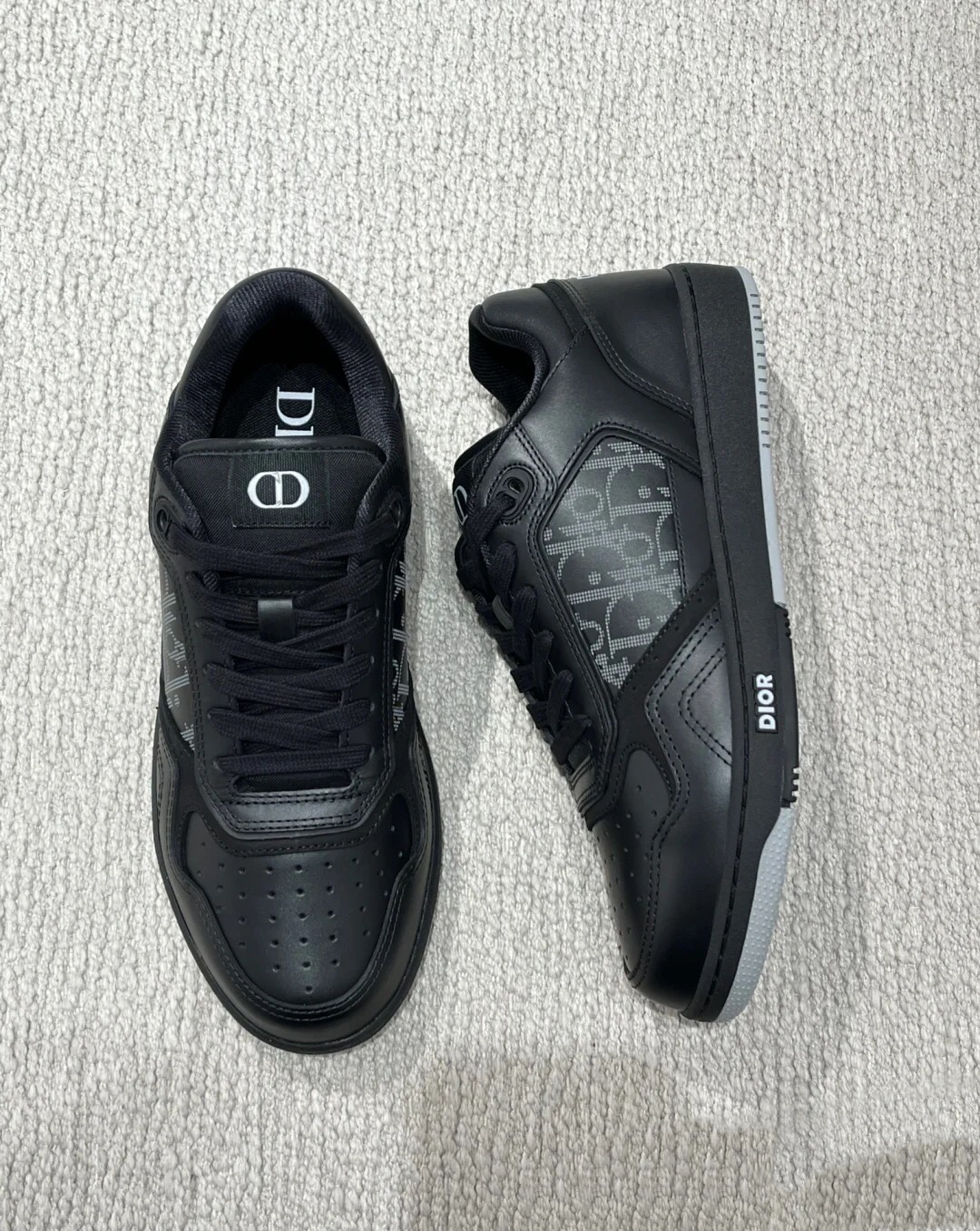 D*or B27 Low Black Dior Oblique Galaxy Leather Grey