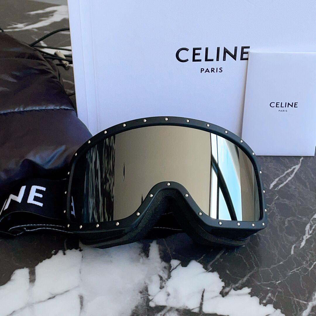 Celine Men’s Black Logo Print Snow Mask