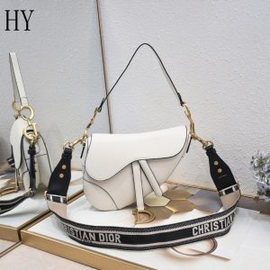 D*or Oblique Saddle Bag White