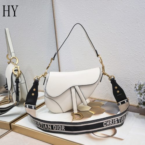 D*or Oblique Saddle Bag White