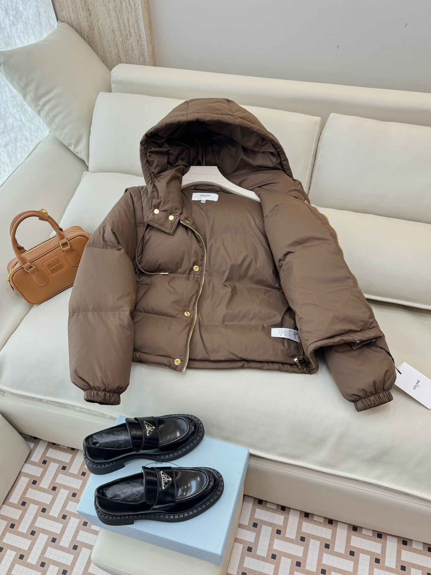 Celine Down Jacket Brown (Marf Same Style)