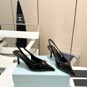 Prada Patent leather slingback Pumps Heel 7.5cm