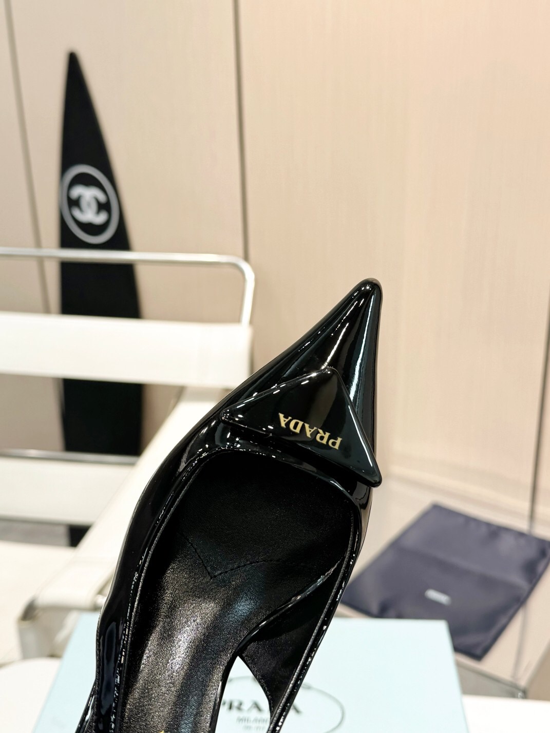 Prada Patent leather slingback Pumps Heel 7.5cm