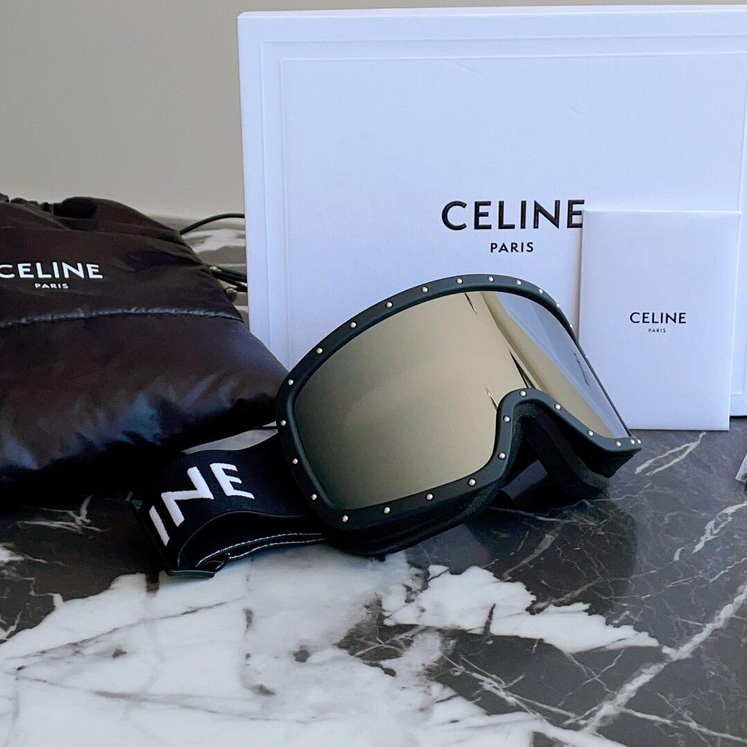 Celine Men’s Black Logo Print Snow Mask