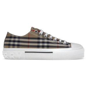 【Flash Sales】Burberry Vintage Check Cotton Sneakers Archive Beige White