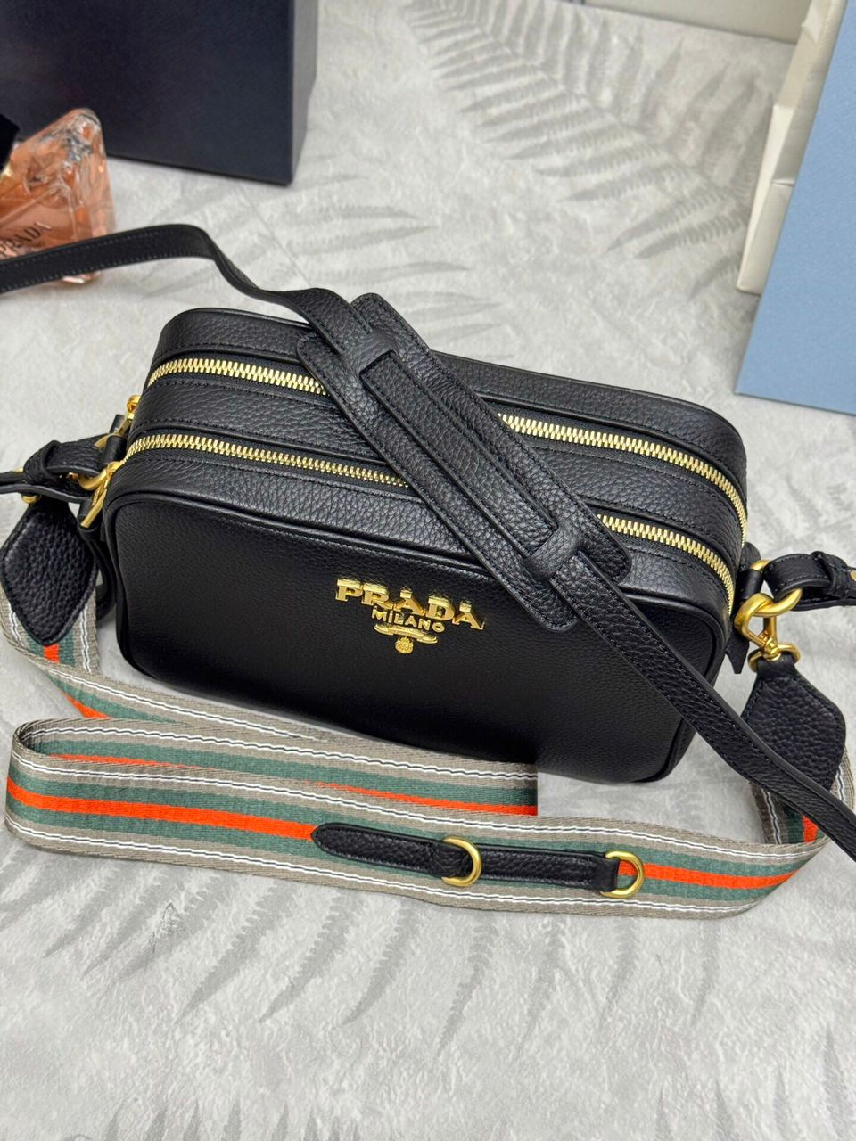 Prada Leather crossbody bag Black