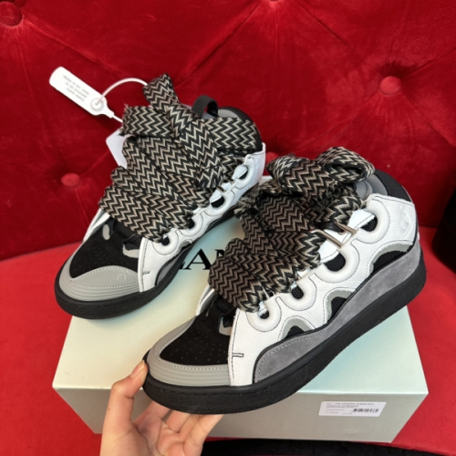 Lanvin Leather Curb Grey White Black