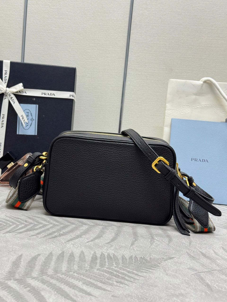 Prada Leather crossbody bag Black