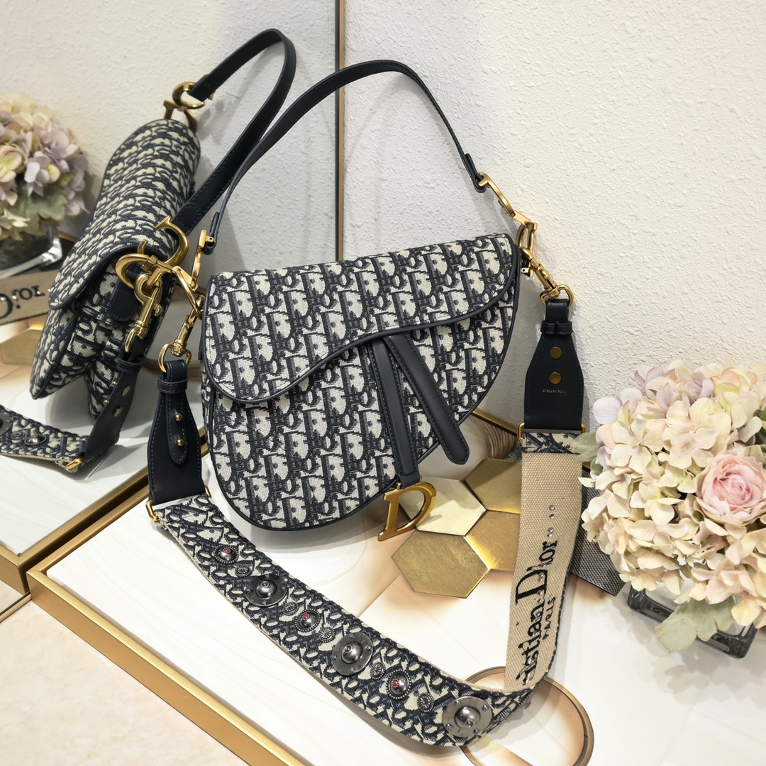 D*or Oblique Saddle Bag Blue