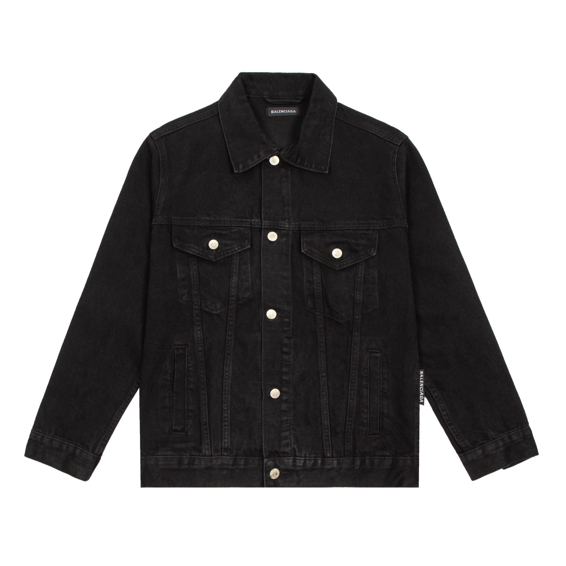 Balenciaga Denim Jacket With Big Logo Rhinestones On The Back
