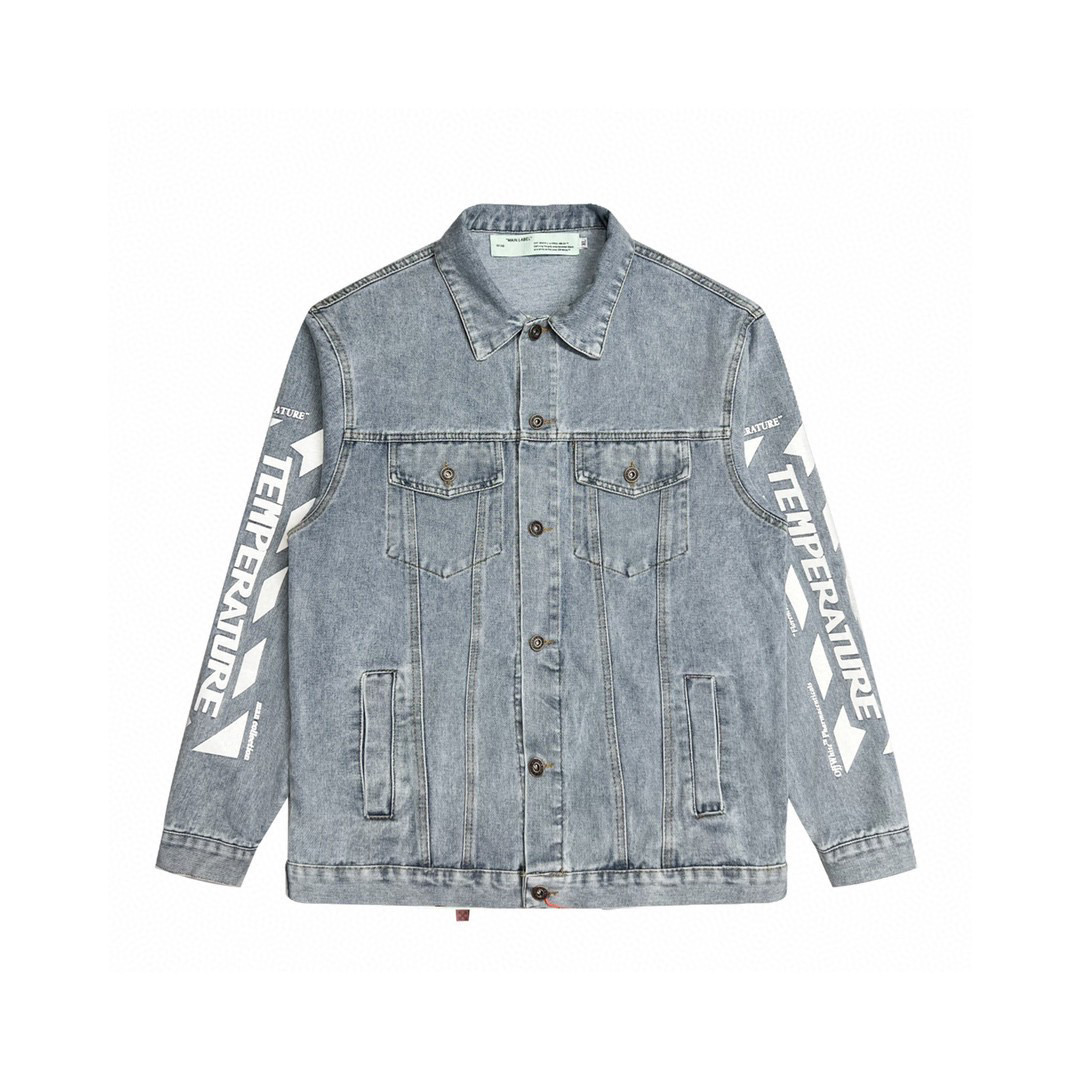 OFF WH*TE Tape Patch Arrowhead Zebra Denim Jacket