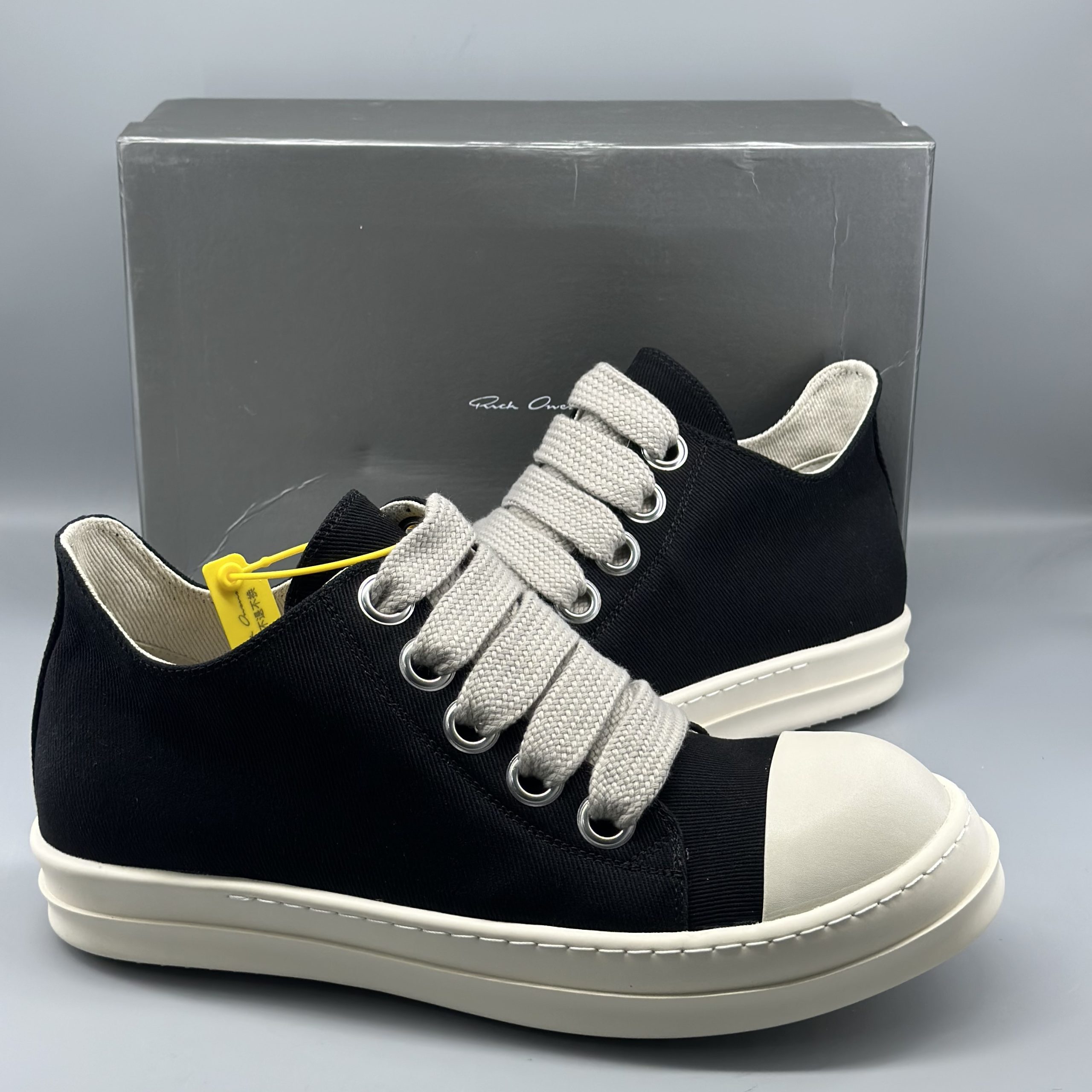 Rick Owens DRKSHDW Fogachine Cotton Megalace Low Black Milk DU01B7802 DMW1 911