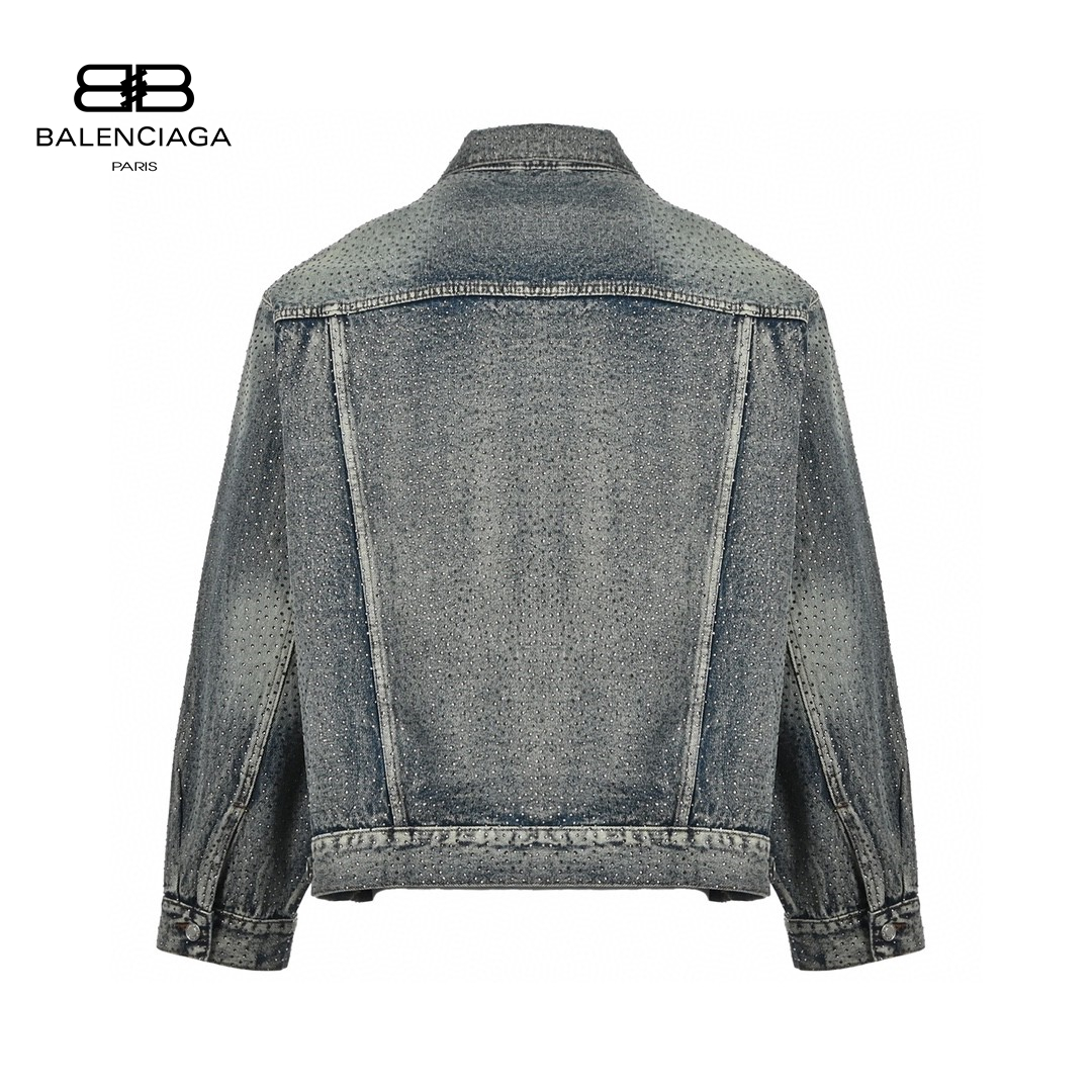 Balenciaga 23FW Full diamond wash denim coat