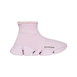 Balenciaga Speed 2.0 Recycled Knit Fake Fur Pink (W) 617239W2DF01088