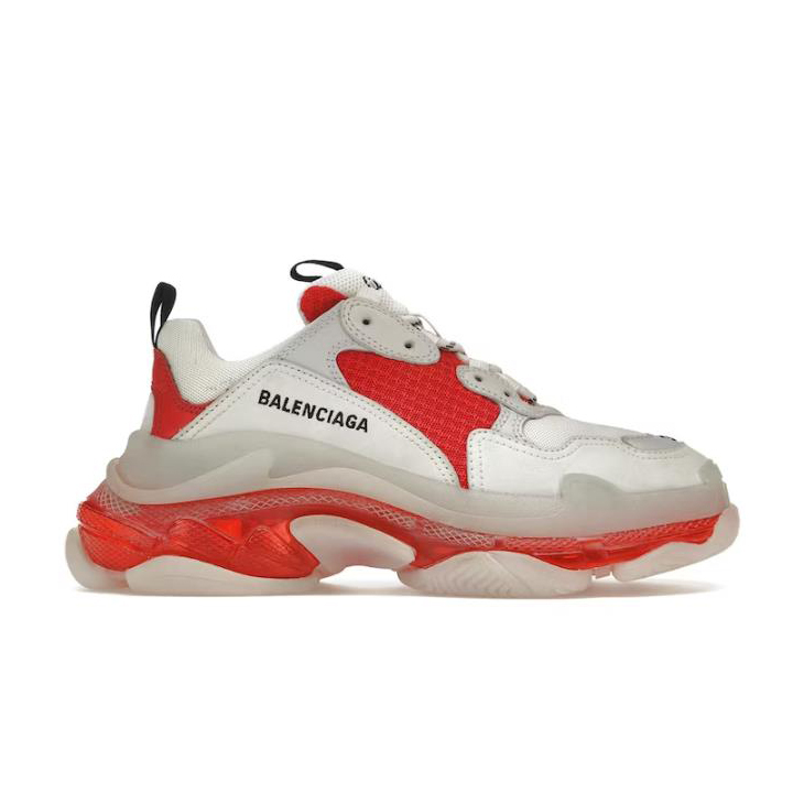 Balenciaga Triple S Clear Sole White Red