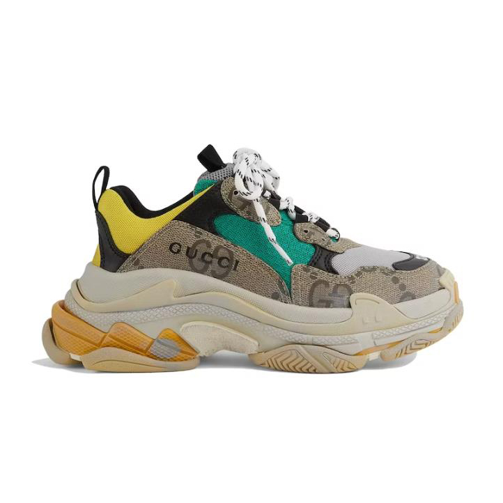 Gucci x Balenciaga The Hacker Project Triple S Beige Green Yellow