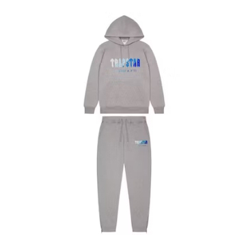 Trapstar Chenille Decoded Hoodie Tracksuit Grey Ice Flavours
