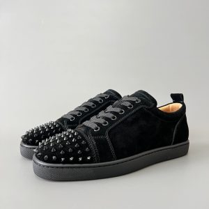 Christian Louboutin Louis Junior Spikes Veau Velours Black 3240423CM53