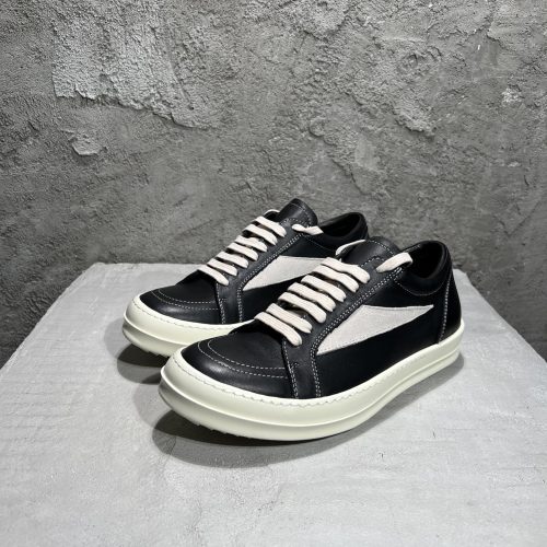 Rick Owens Lido Vintage Sneaker Leather Black Milk RU01D3897 LCOLVS 911