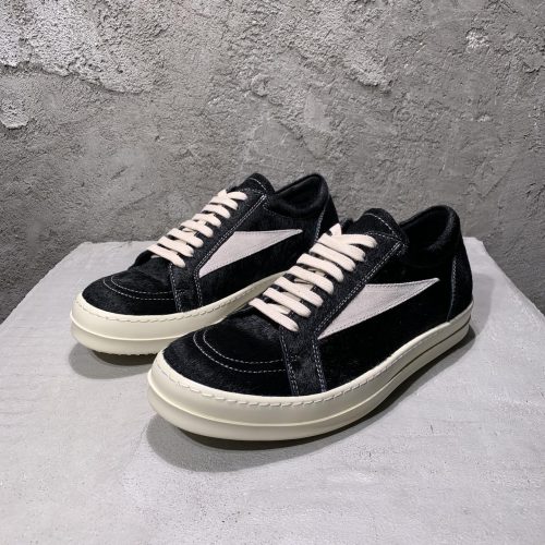 Rick Owens Lido Runway Vintage Sneaker Horsehair Black Milk RR01D3897 LHLLVS 911