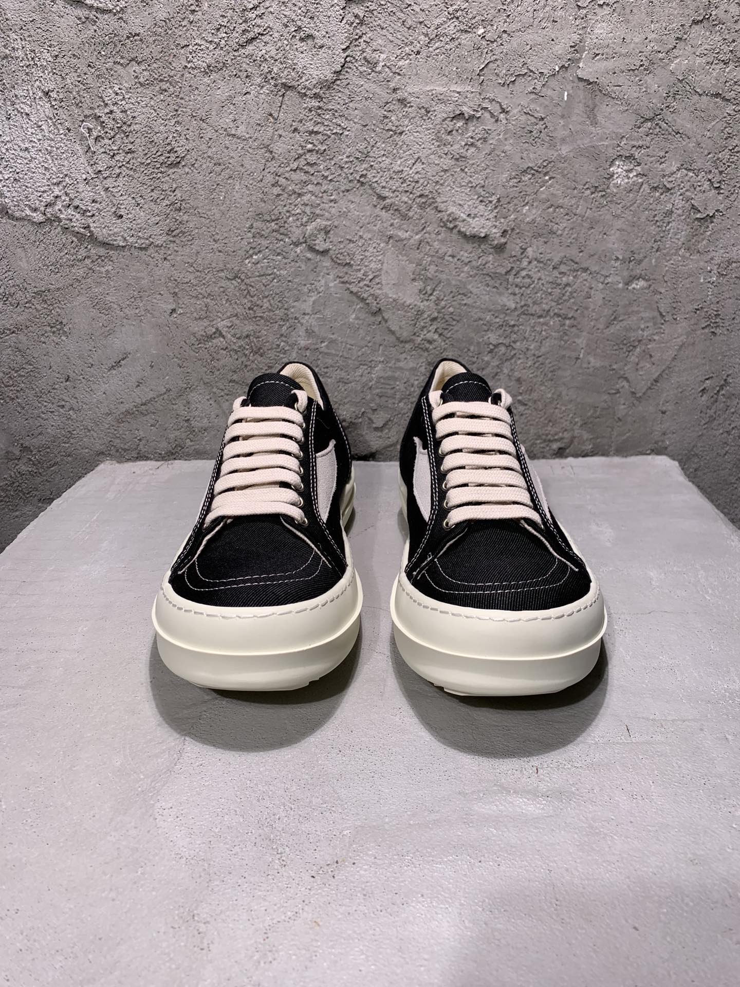Rick Owens Lido DRKSHDW Vintage Cotton Denim Low Black Milk DU01D1803 CBLVS 911