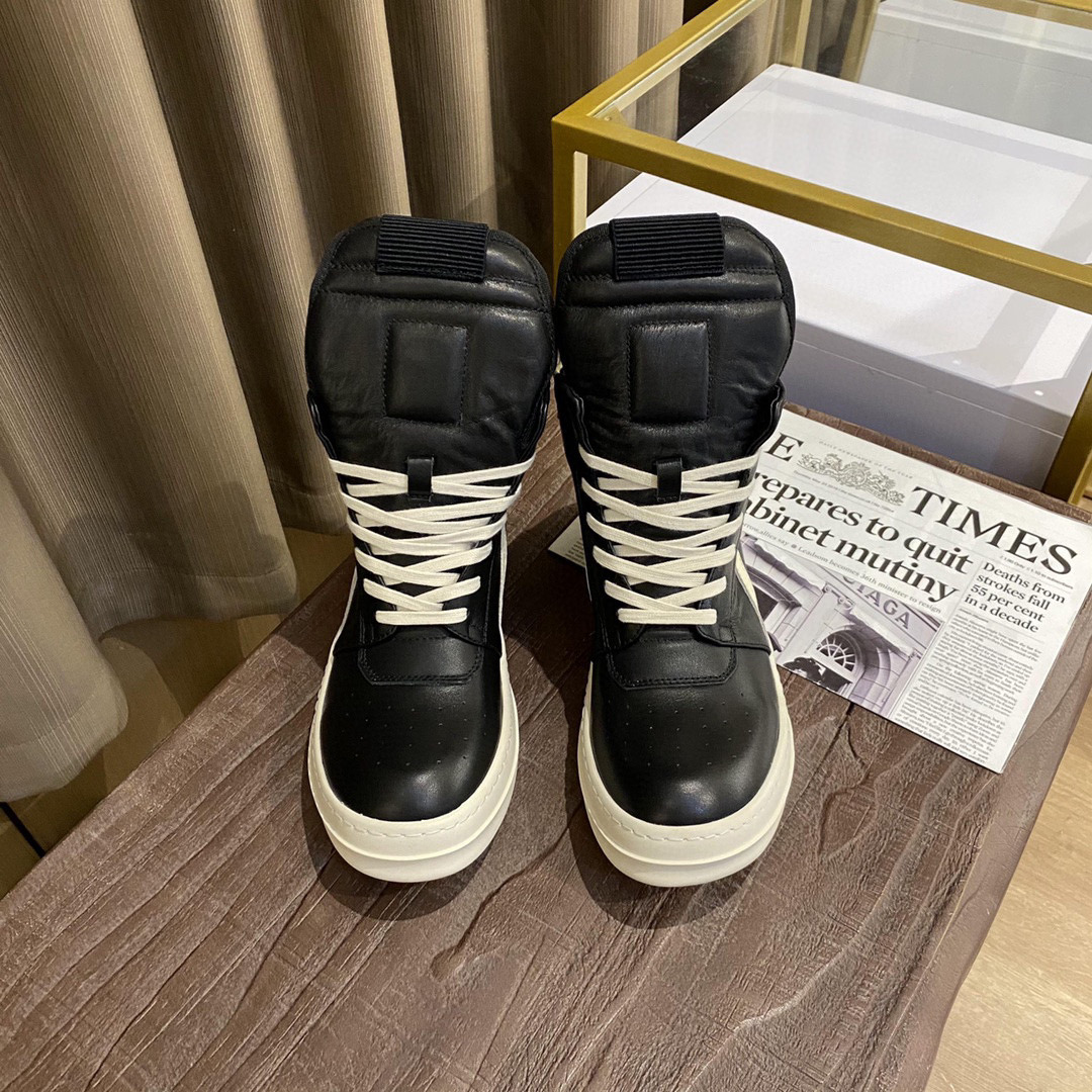 Rick Owens Lido Geobasket High Black Milk RU01D3894 LOOLCO 911