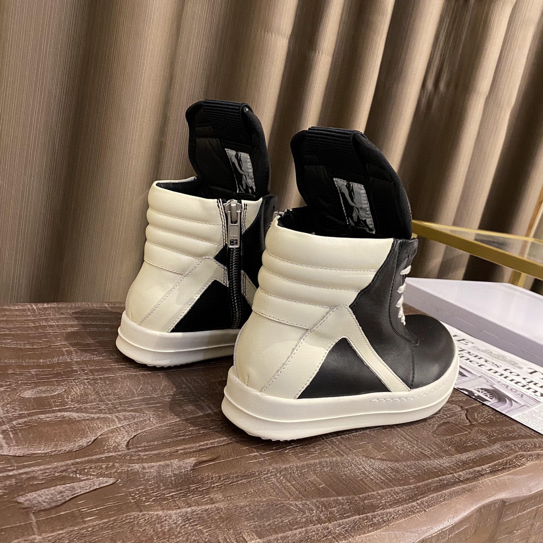 Rick Owens Lido Geobasket High Black Milk RU01D3894 LOOLCO 911