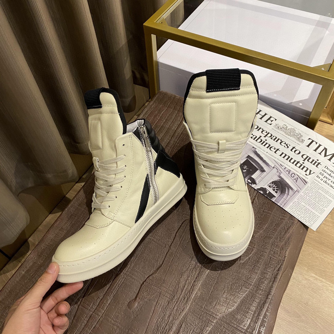 Rick Owens Wmns Luxor Geobasket High Milk Black RP02C1894 LPO 1191