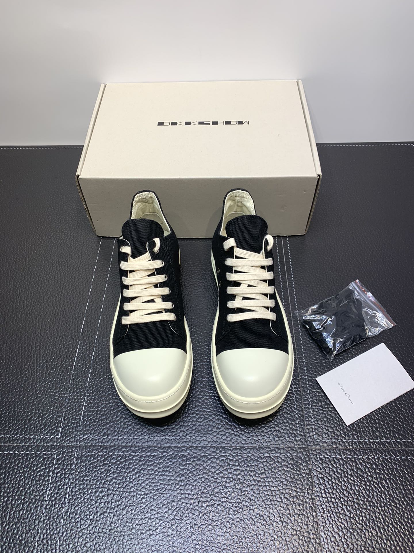 Rick Owens DRKSHDW Strobe Cotton Denim Low Black Milk DU02B4802 DQ 911