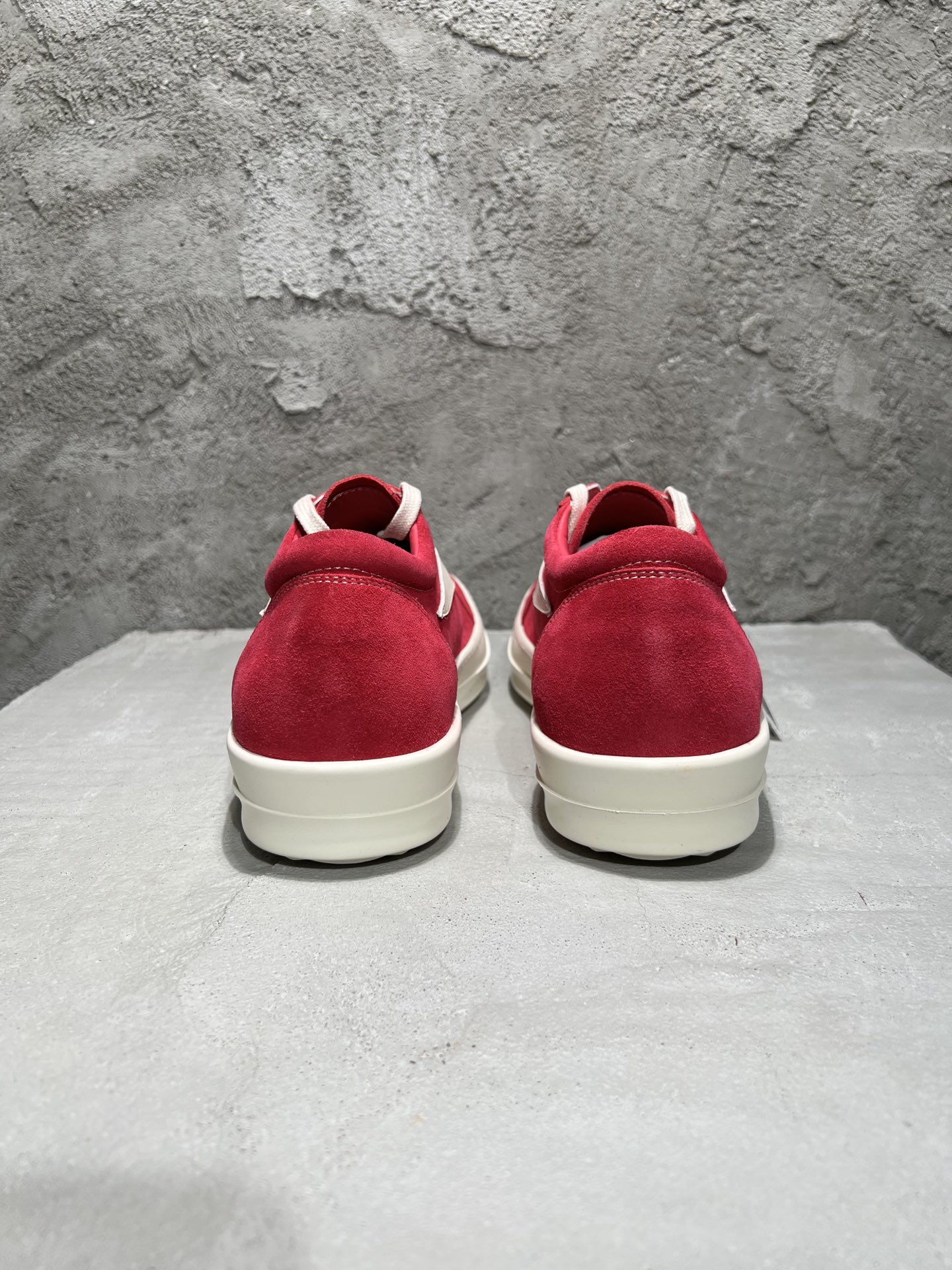 Rick Owens EDFU Vintage Sneaks Velour Suede Hot Pink Milk White RP01C5888_LVSLPO_1311