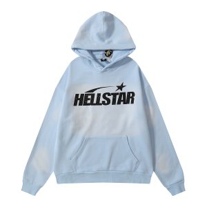 Hellstar Sport Hooded Sweatshirt Fire Sky Blue 9357 1FW230106UH